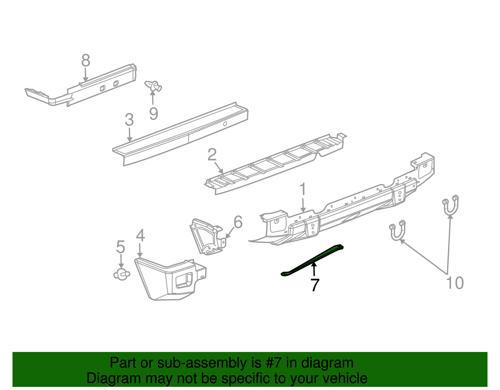 Rear Driver Side Bumper Fascia Outer Bracket - GM (15115463)