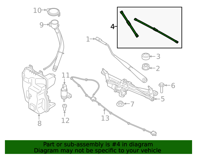 Genuine Windshield Wiper Blade for 20182023 BMW X2 OEM Part 61612