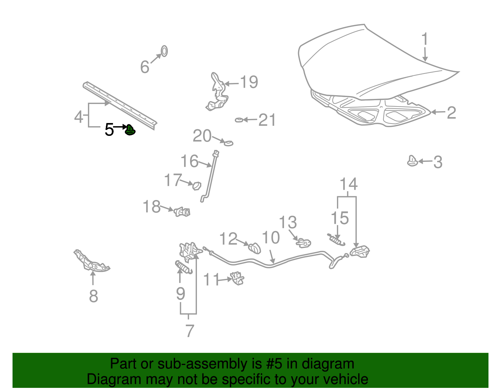 Retainer, Hood Front Seal                  *Black - GM (94849113)