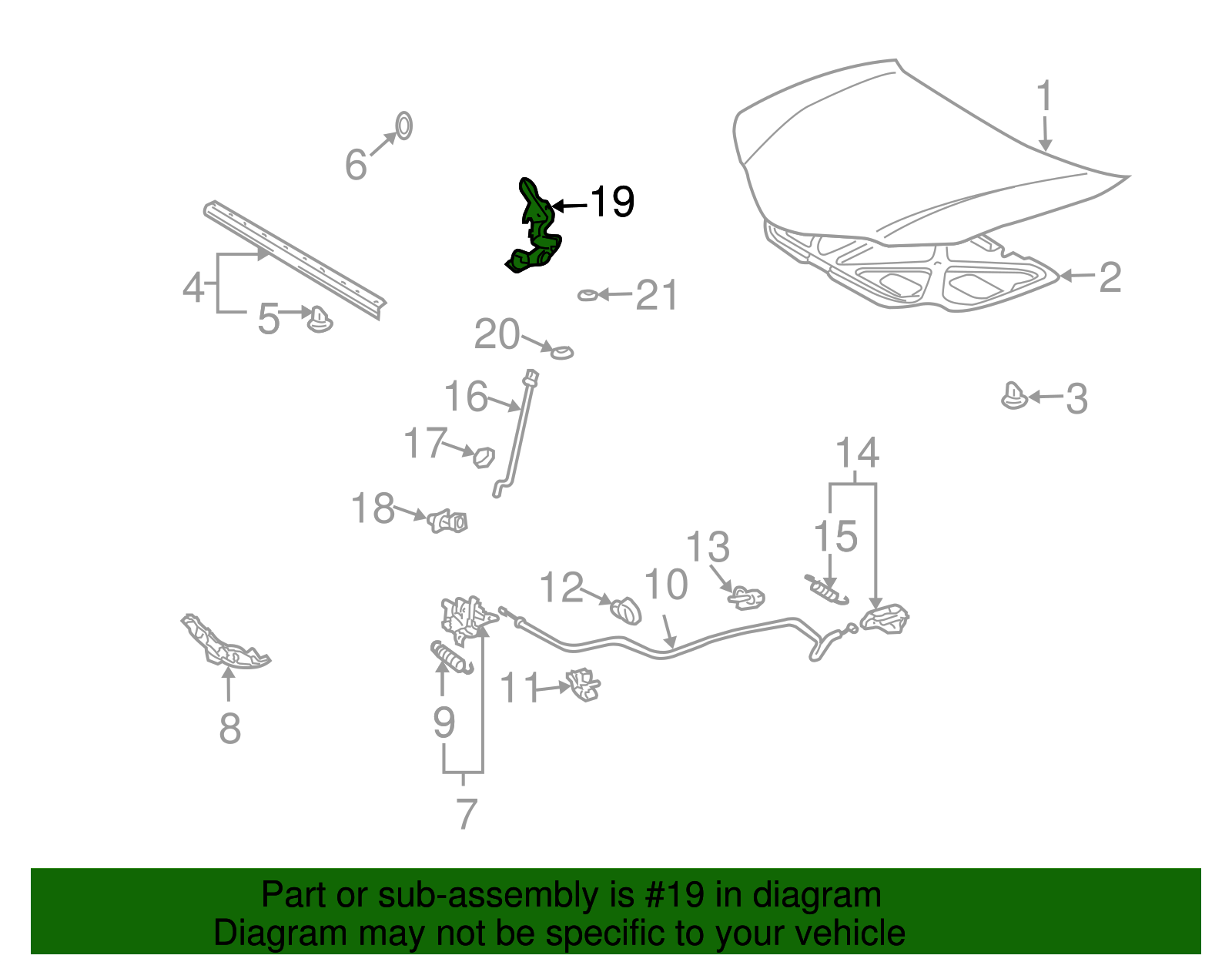 Driver Side Hood Hinge - GM (94857420)