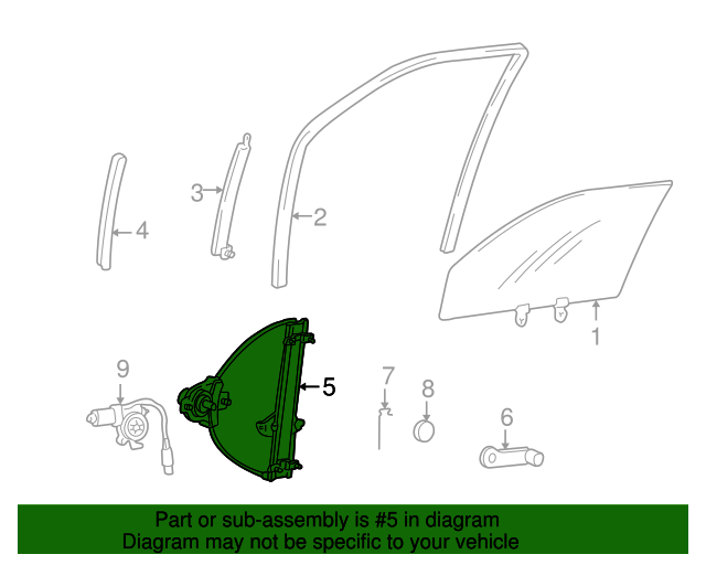 20002005 Hyundai Accent Window Regulator 8240125000 OEM Parts Online