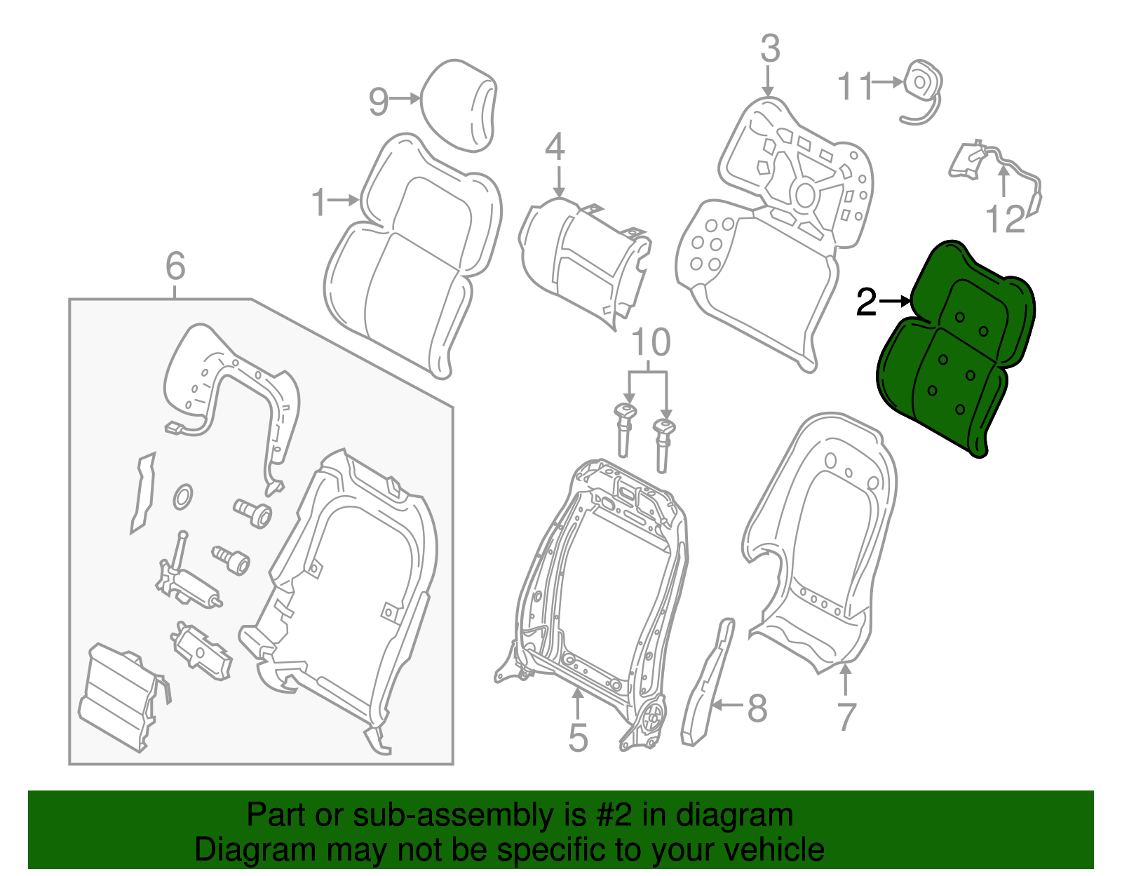 Seat Back Pad - Ford (GD9Z-54632A22-N)