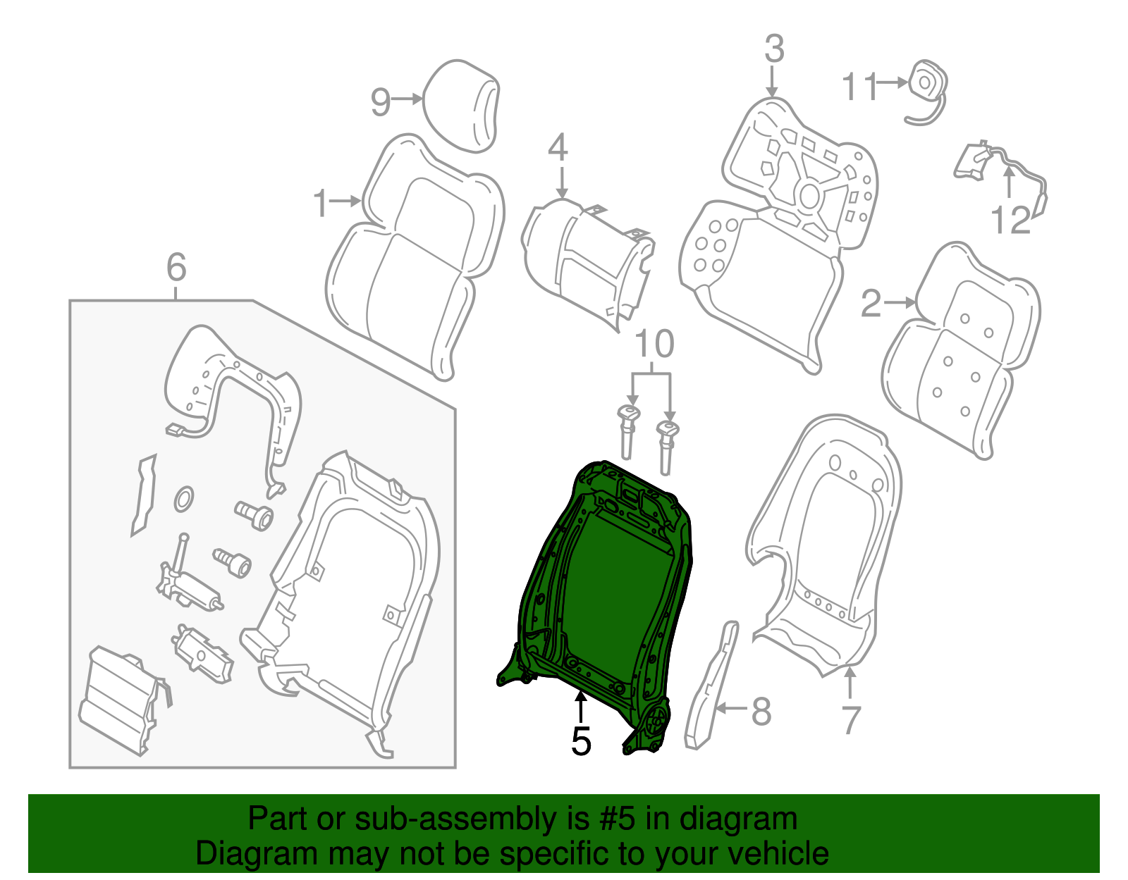 Seat Back Frame - Ford (GU5Z-5461018-B)