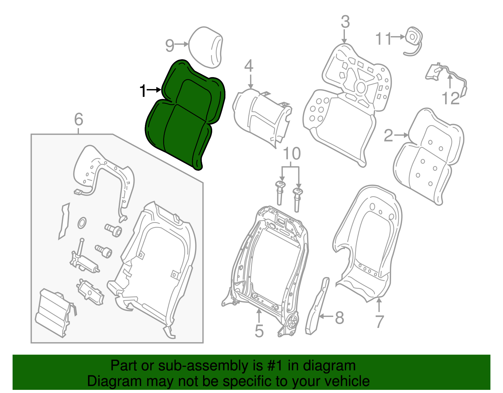 Seat Back Cover - Ford (GD9Z-5464417-AC)