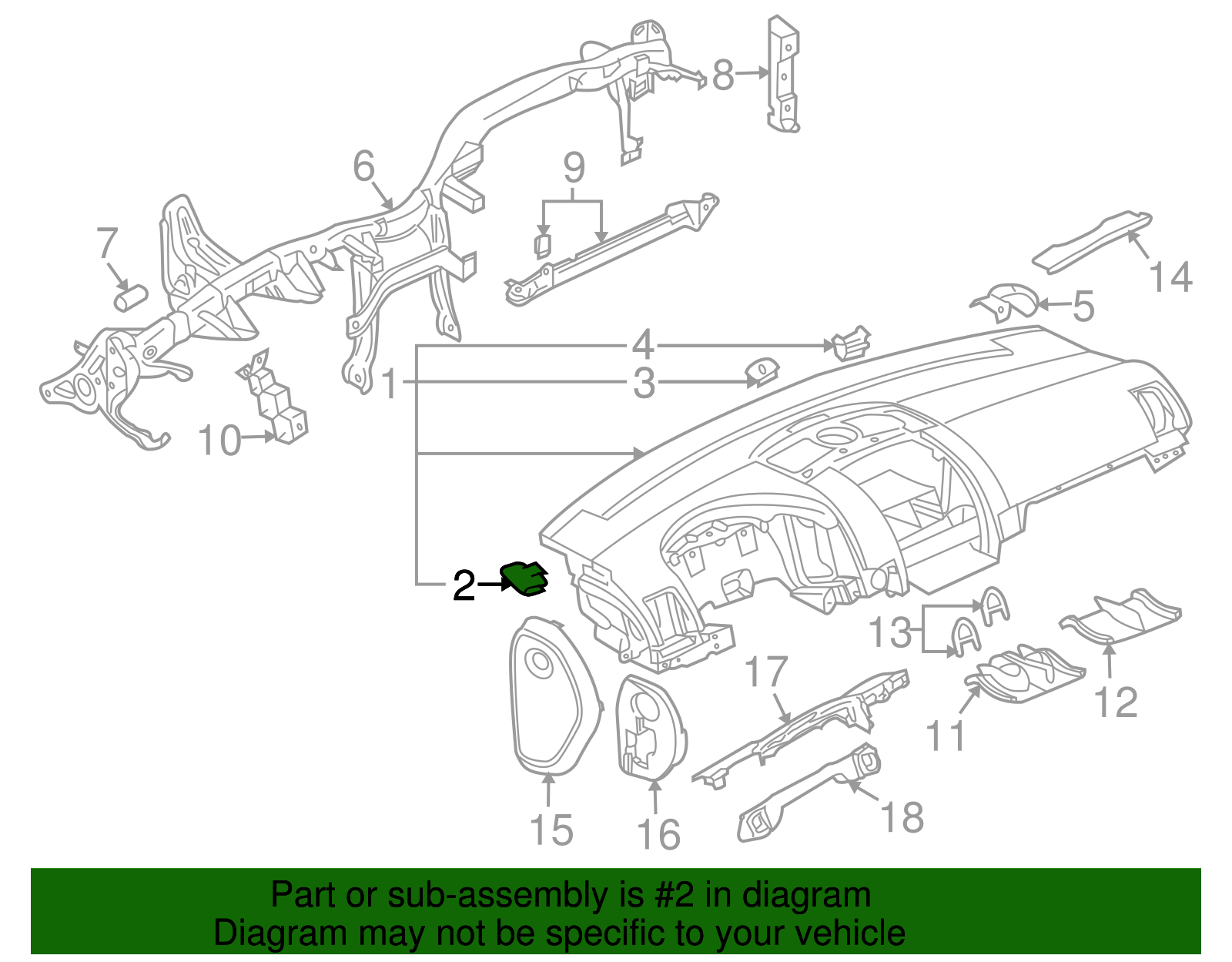Instrument Panel Retainer - Volkswagen (7L5-857-117)