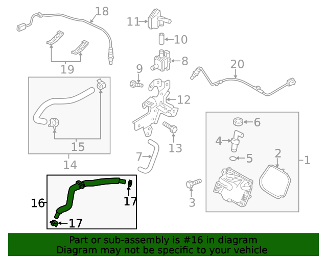 20202021 Mazda CX30 Vacuum Hose kc9e43630