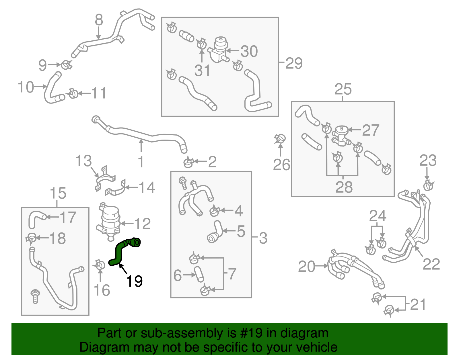 Water Hose - Volkswagen (7P0-121-156-C)