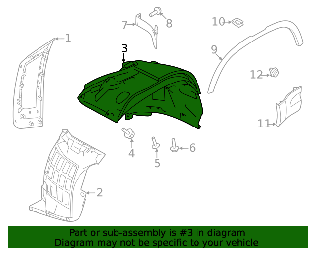 Genuine OEM Rear Fender Liner Part LR147000 Fits 20202022 Land Rover