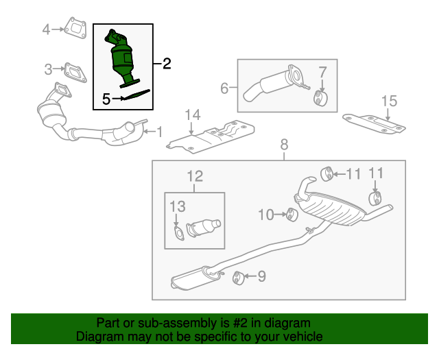 20102011 Cadillac SRX ThreeWay Catalytic Converter Kit with Rear