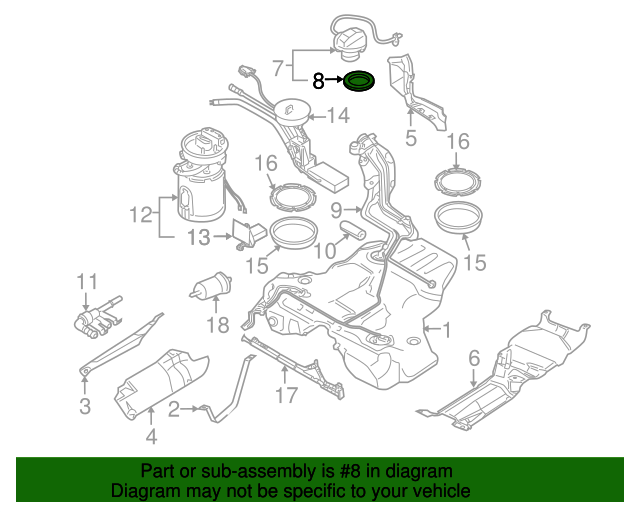 19932009 Audi Fuel Cap Seal 191201557 Audi USA Parts