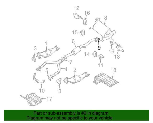 20032007 Infiniti G35 Rear Muffler Gasket 20691AM800 Infiniti Parts Online