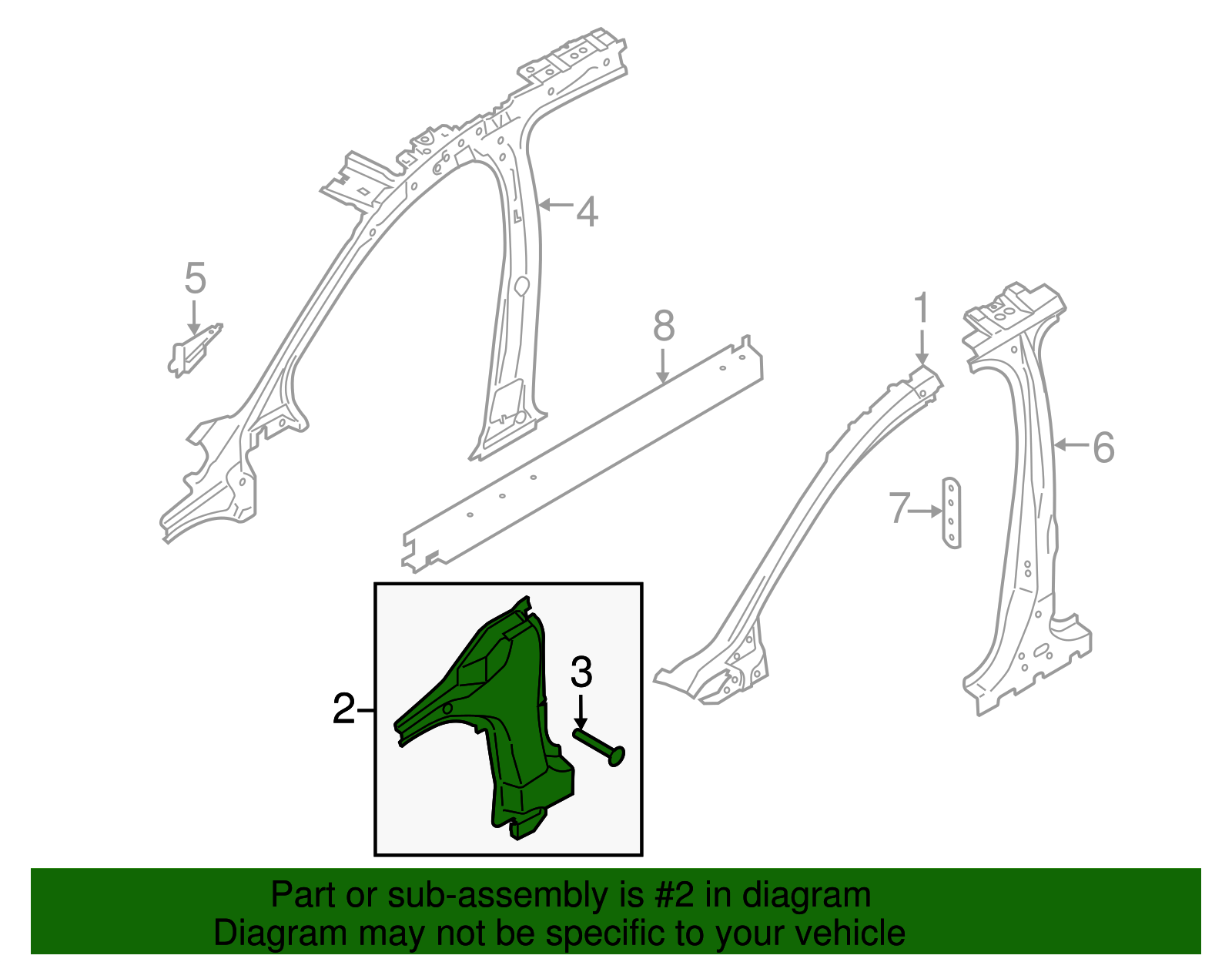 Hinge Pillar - Ford (GJ7Z-7802501-A)