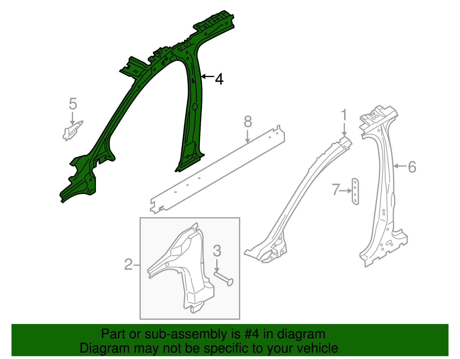 Pillar Reinforced - Ford (GJ7Z-7822843-A)
