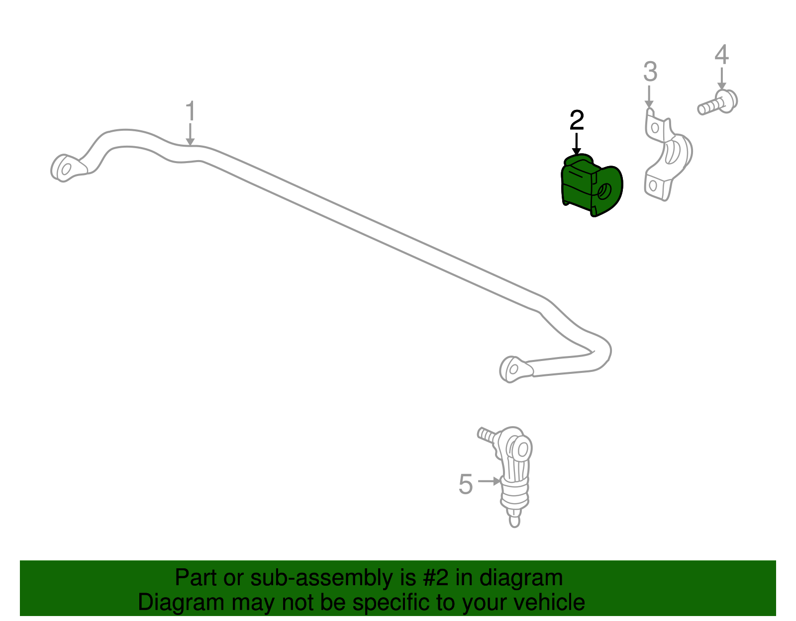 Rear Suspension Stabilizer Shaft Insulator - GM (96843016)