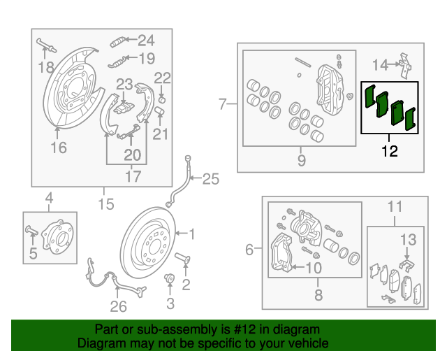 20102016 Hyundai Genesis Coupe Brake Pads Rear 583022MA10 OEM Parts