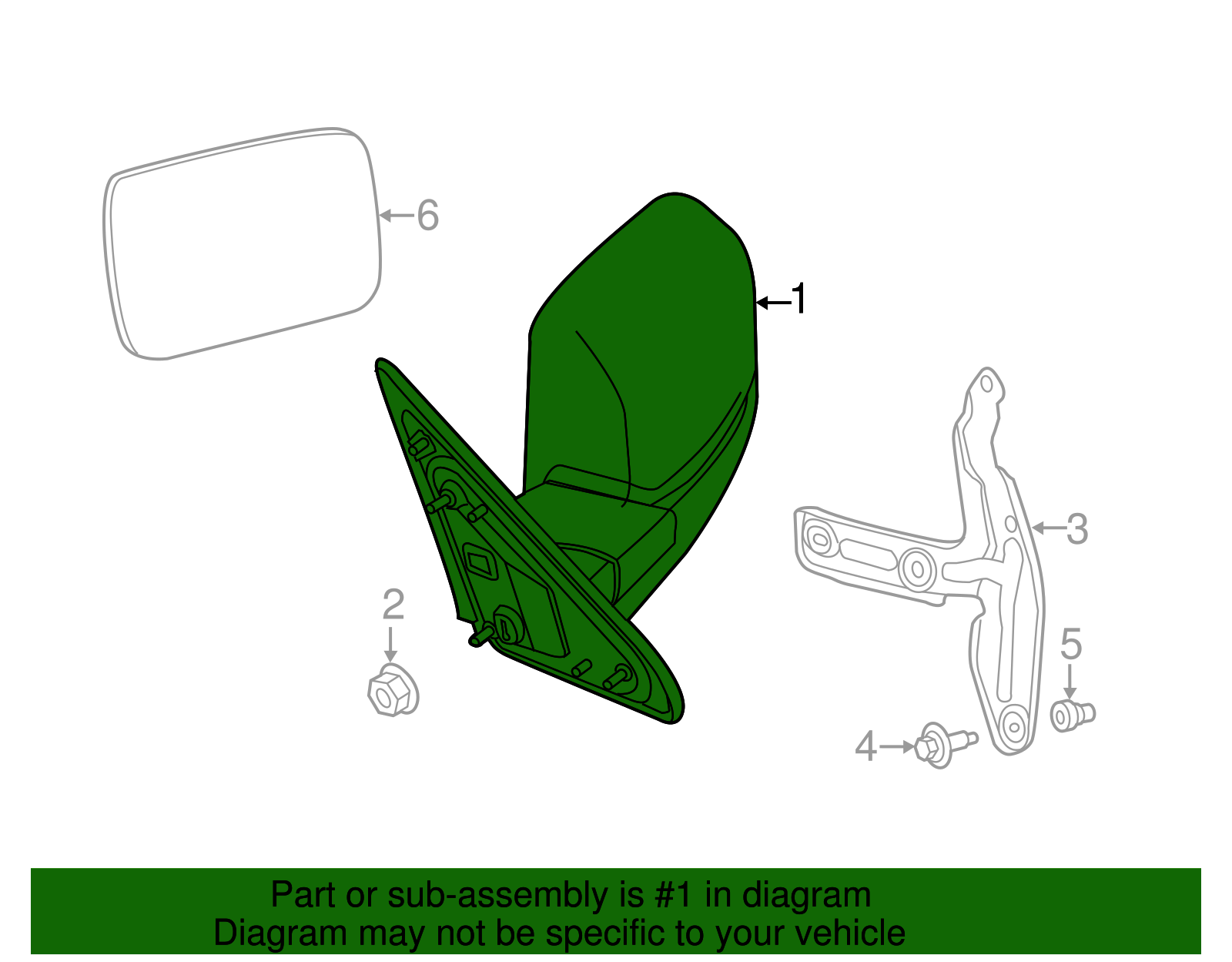 Зеркало Mopar Genuine Ram Mirror Assembly 68147862AJ
