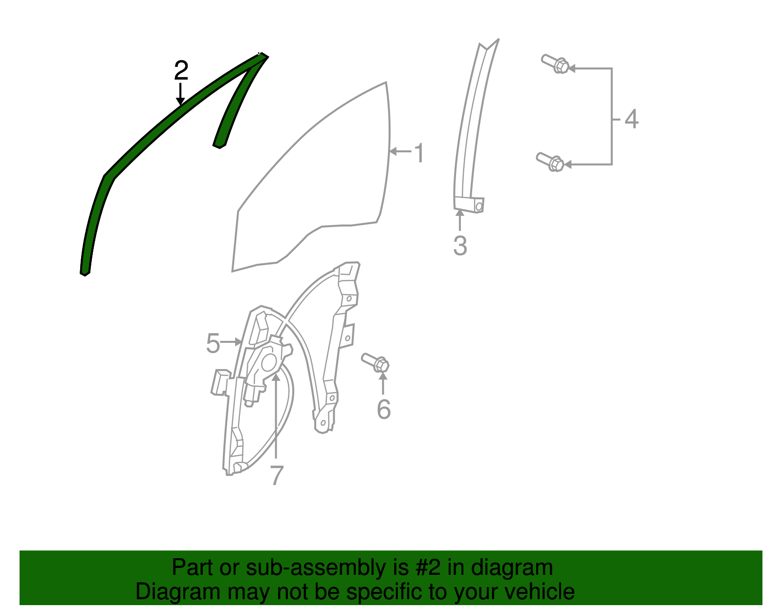 Weatherstrip-Front S/D Wdo - GM (92205207)