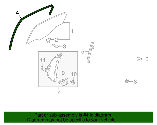 83530-J0000 - Window Channel 2018-2022 Hyundai Accent | AutoNationParts.com
