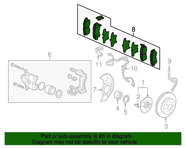 OEM 19982002 Honda Accord Disc Brake Pad Set Front 45022S84A03