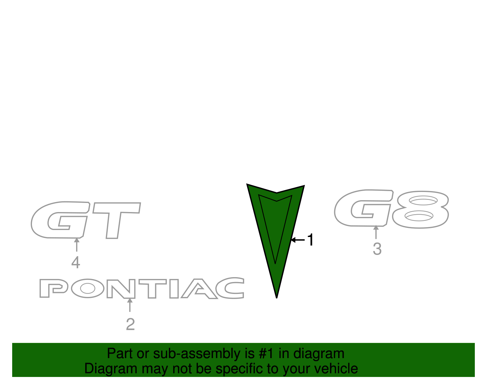 Deck Lid V-Crest Logo - GM (92205490)