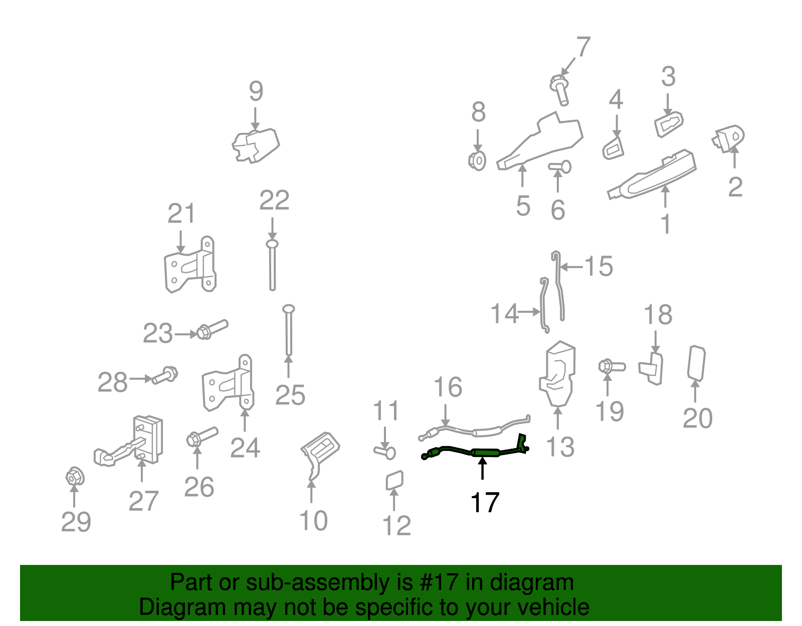 Cable Assembly-Front S/D I/S Hdl - GM (92204257)