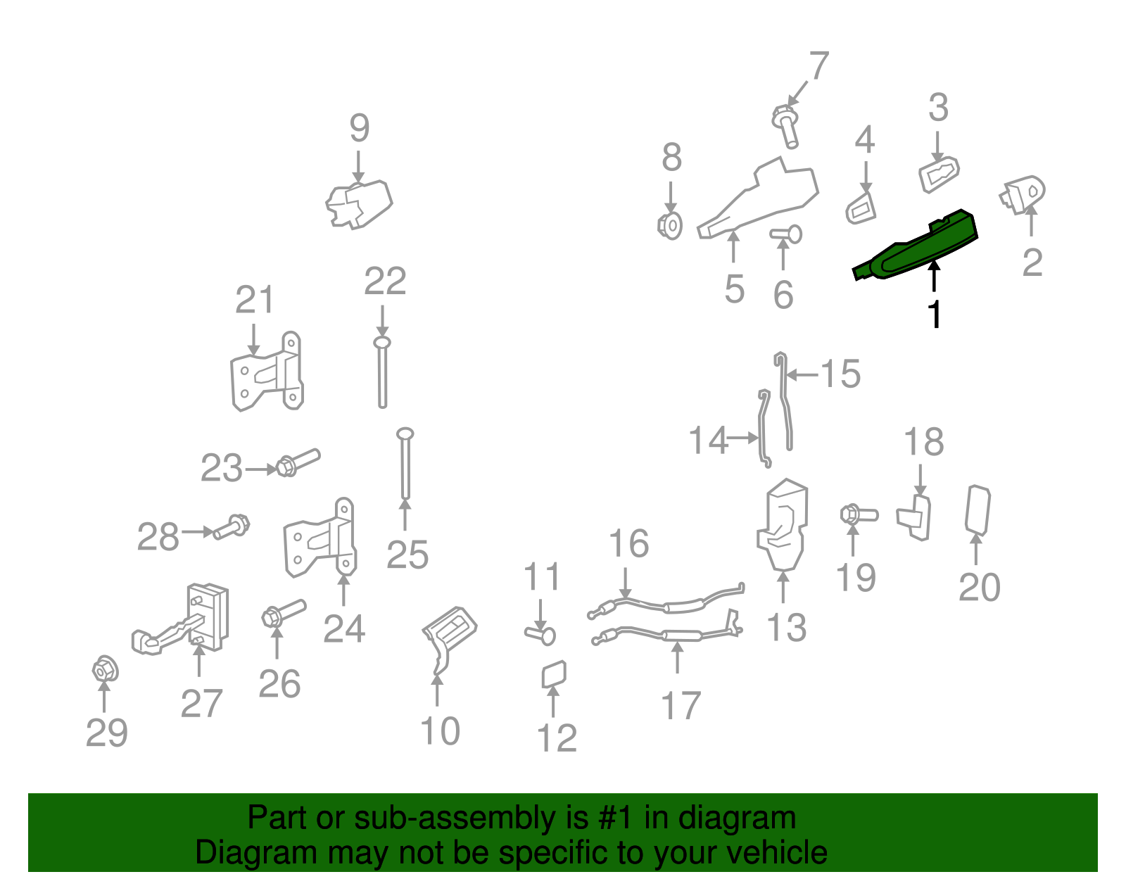 Lever, Front S/D O/S Hdl - GM (92214646)
