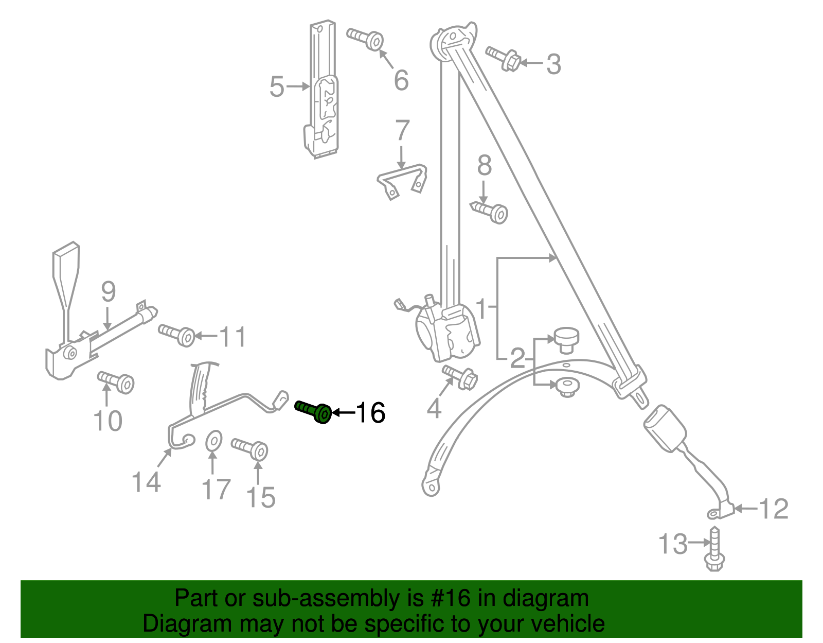 Lower Guide Rear Bolt - Volkswagen (N-106-649-01)