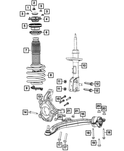 Front Suspension, Strut and Cradle for 2019 Chrysler Pacifica | Mopar ...