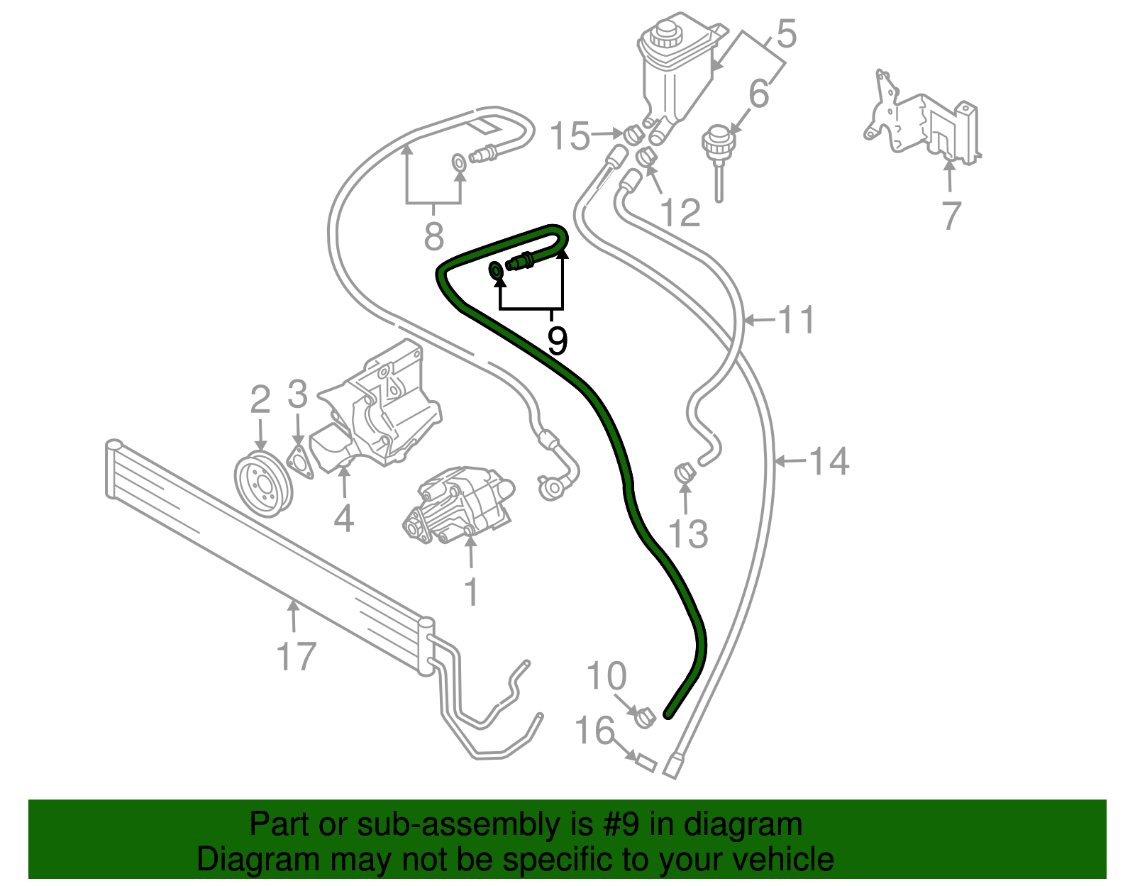 Oil Cooler Hose - Volkswagen (7L0-422-891-B)