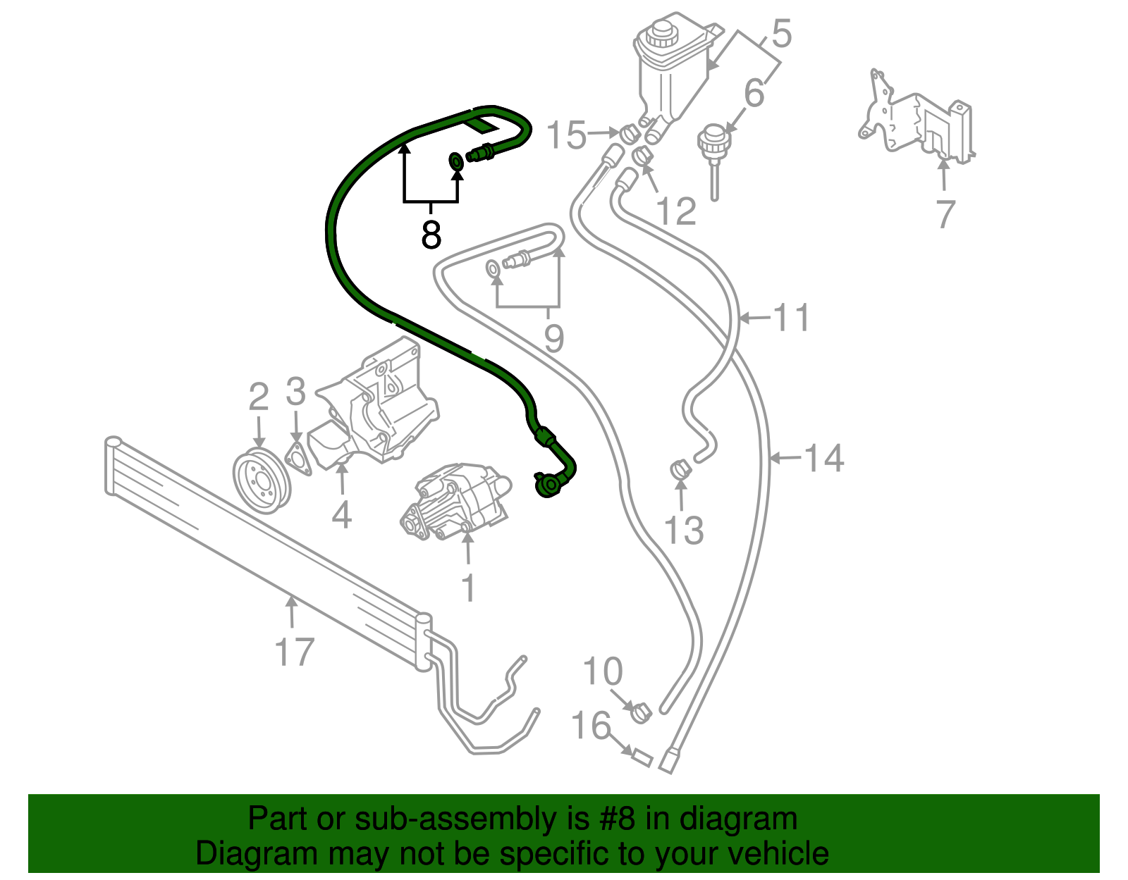 Pressure Hose - Volkswagen (7L6-422-893-AC)