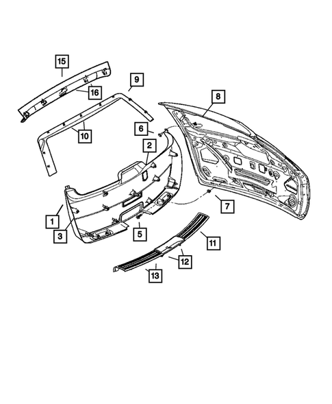 Lift Gate Trim for 2005 Chrysler Pacifica #0