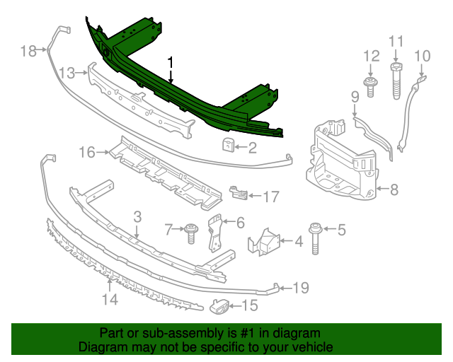 51117385289 - 2017-2023 BMW Upper Impact Bar (51-11-7-385-289 