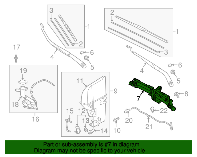 20172020 Genesis G90 Windshield Wiper Motor 98100D2000 OEM Parts Online