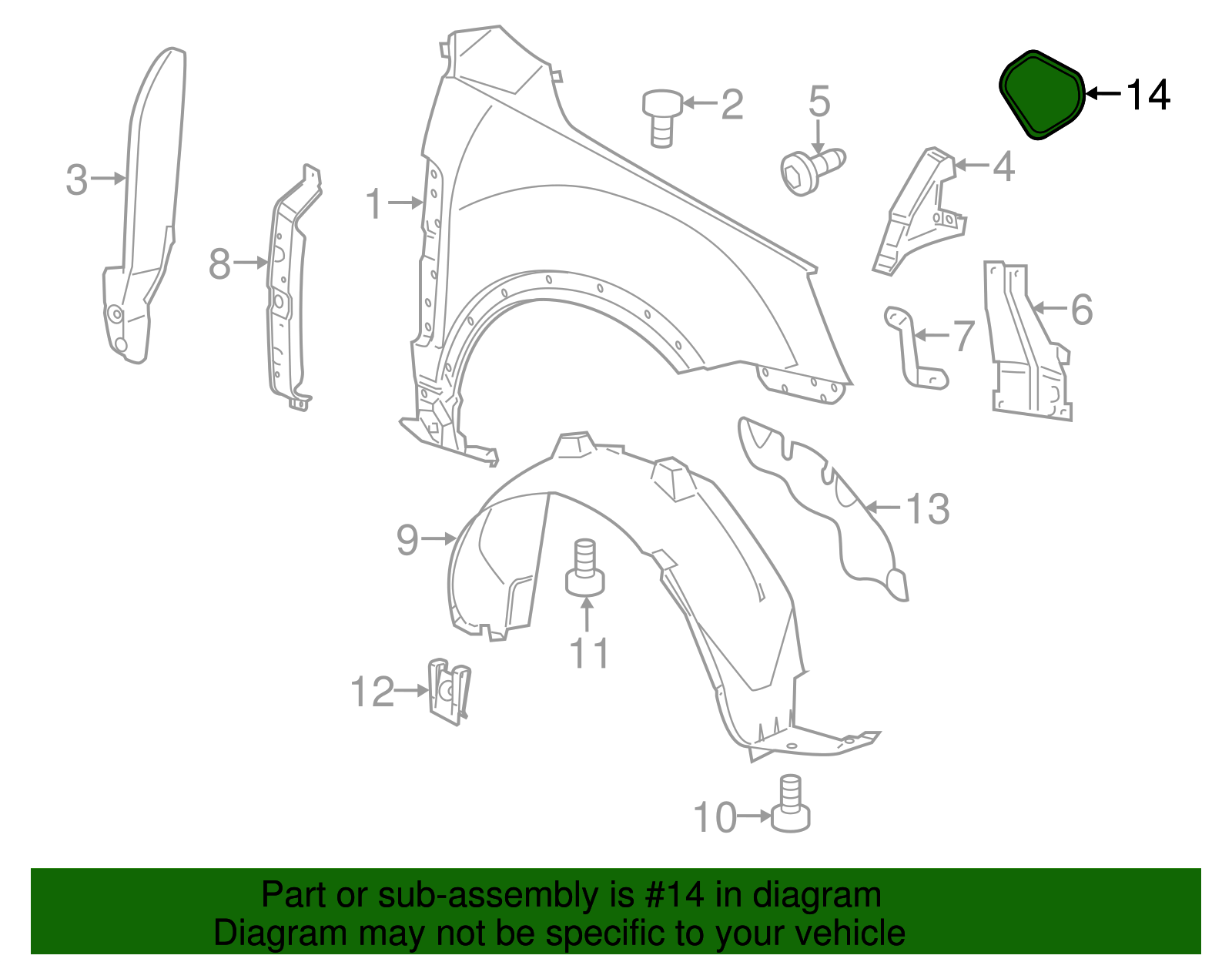 Passenger Side Front Wheelhouse Panel Hole Plug - GM (96622993)