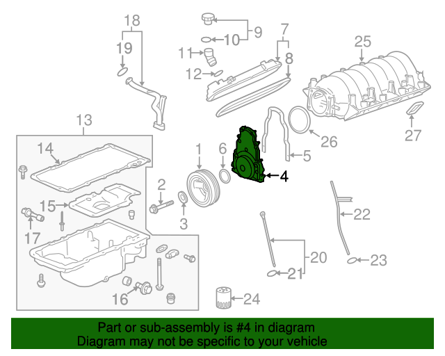 12639250 LS Rear Block Cover 19982020 GM GM Wholesale Direct