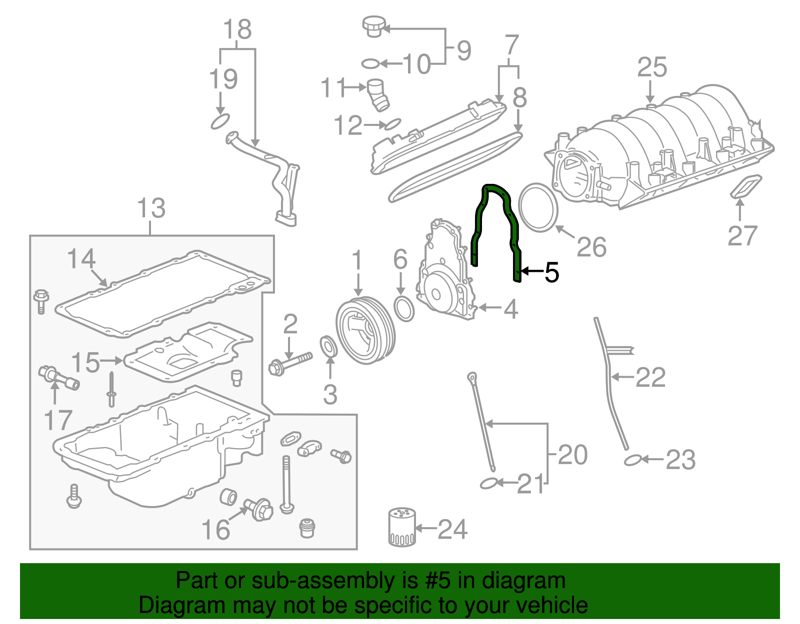 Crankshaft Rear Oil Seal Housing Gasket - GM (12639249)