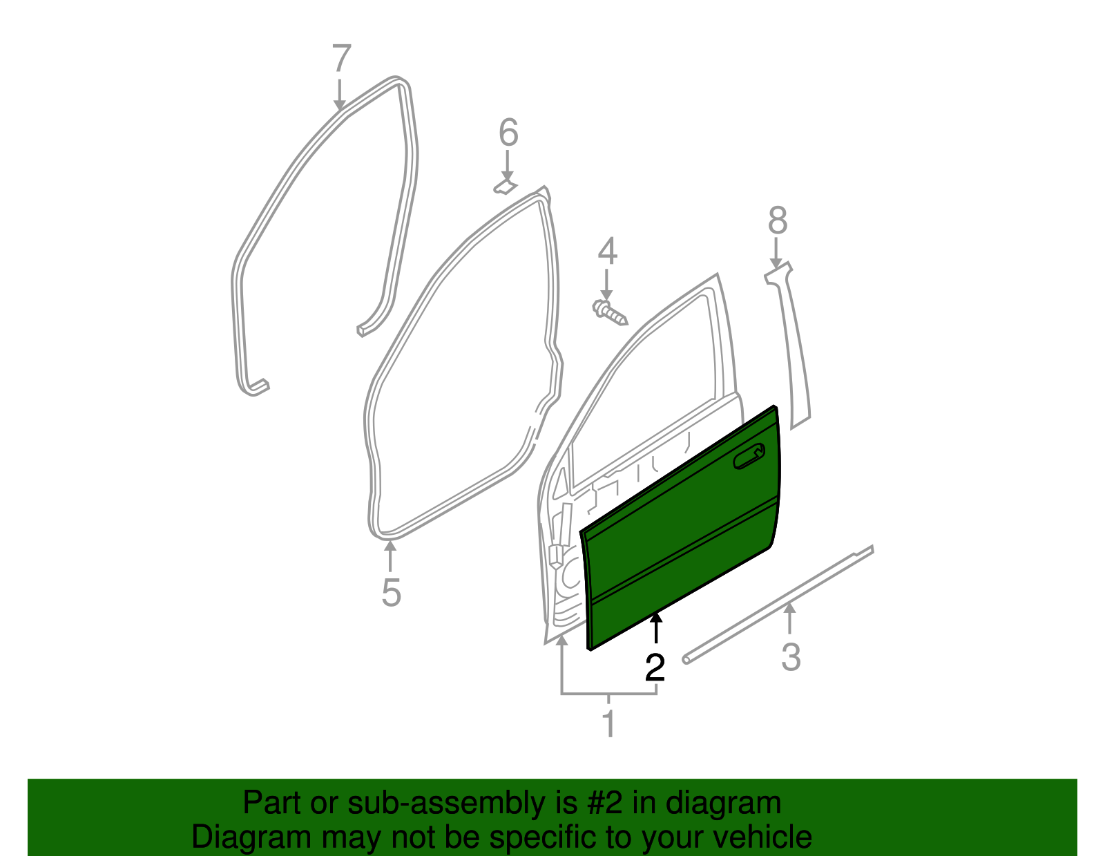 Driver Side Front Door Outer Panel - GM (96897375)