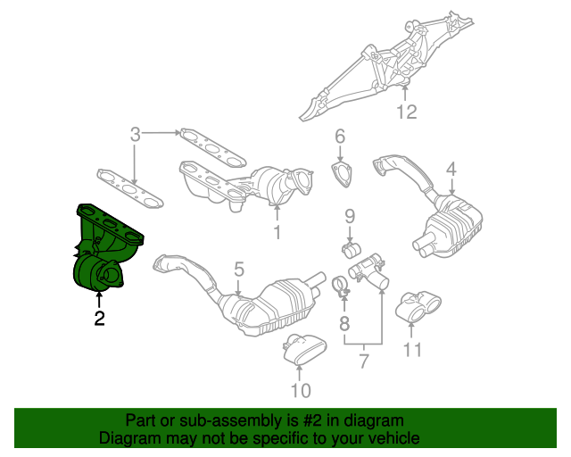 20062008 Porsche Exhaust Manifold 987113108AX Gaudin Porsche Parts