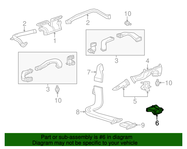 2014-2019 Cadillac CTS Front Floor Console Rear Air Duct 22786834 ...