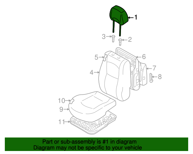 8870026000SDB Headrest 20012004 Hyundai Santa Fe World OEM