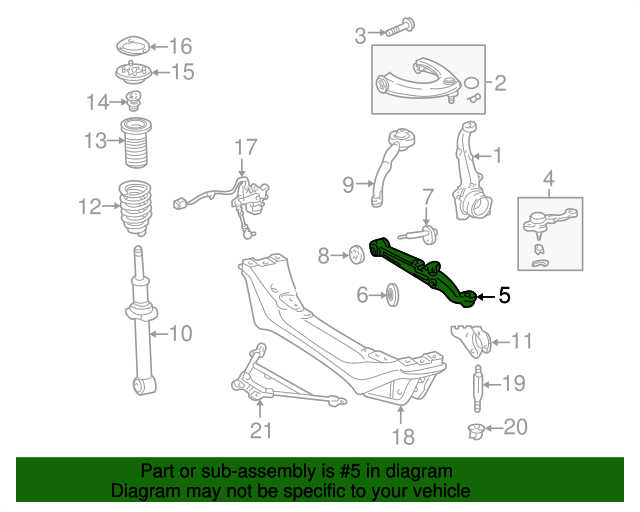 20012005 Lexus IS300 Lower Control Arm 4806853010 OEM Parts Online