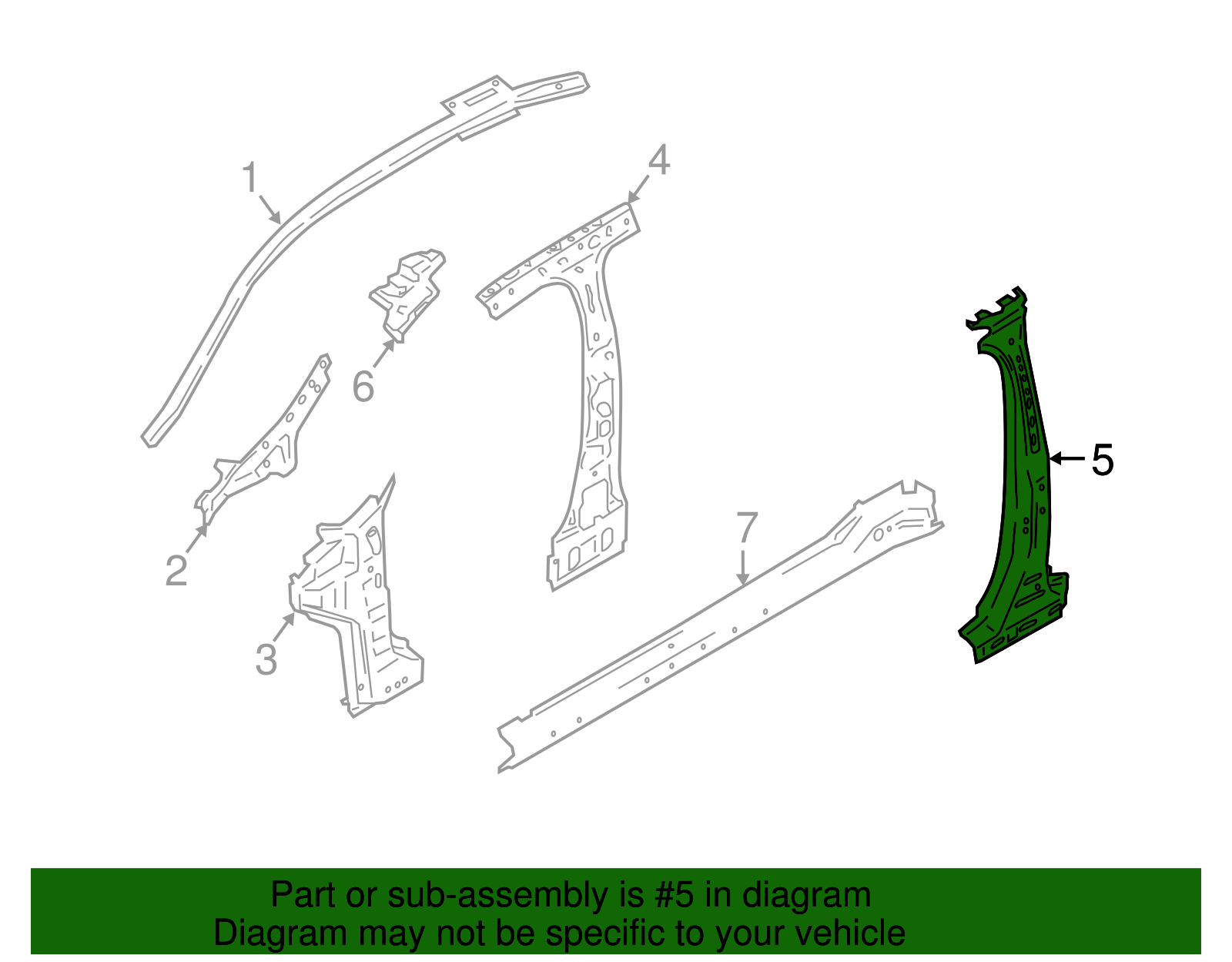 Center Pillar Reinforced - Ford (GD9Z-5424300-B)
