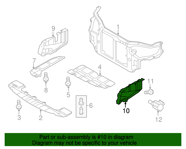 291202H050 Splash Shield 20102013 Kia Kia.Parts Store
