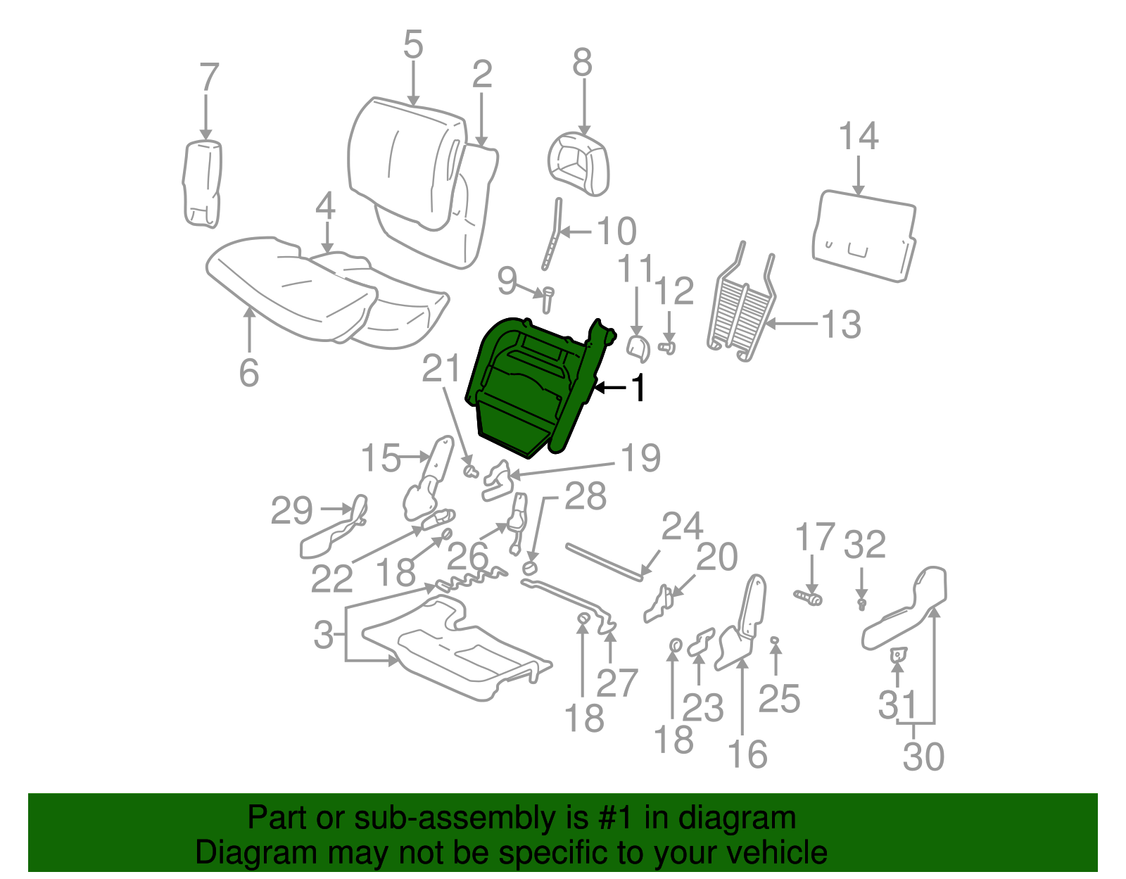 Seat Back Frame - GM (88897839)