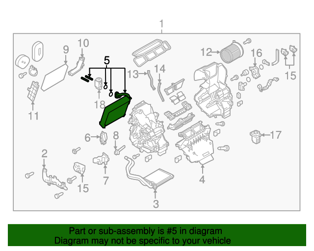 20172021 Nissan Evaporator Core 272804BA0B Nissan Parts Plus