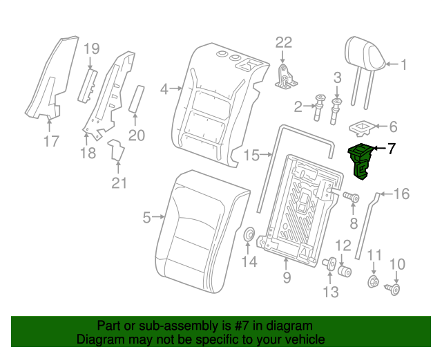 2016-2024 GM Jet Black Rear Seat Latch 39021689 | TascaParts.com