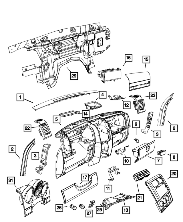20022012 Mopar Instrument Panel Bracket, Left 56052064AE My Mopar Parts