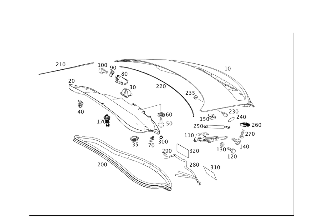 197-790-00-00 - Rear Spoiler Attachment 2013-2015 Mercedes-Benz SLS AMG ...