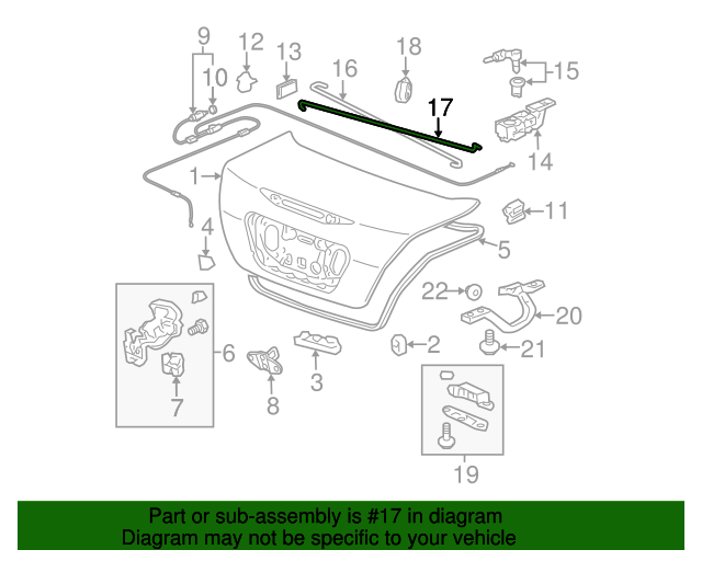 20062007 Honda Accord Spring, L Trunk Opener 74872SDCA20ZZ Honda