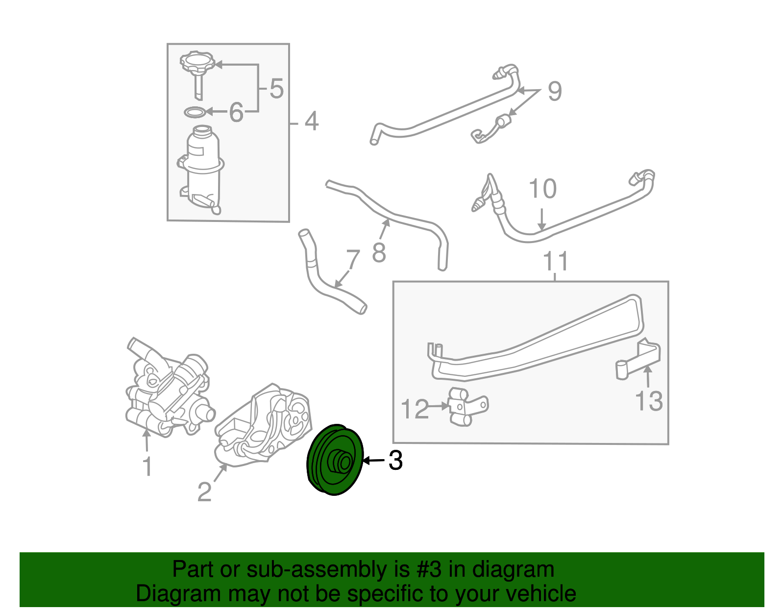 Pulley Assembly-P/S Pump - GM (12585309)